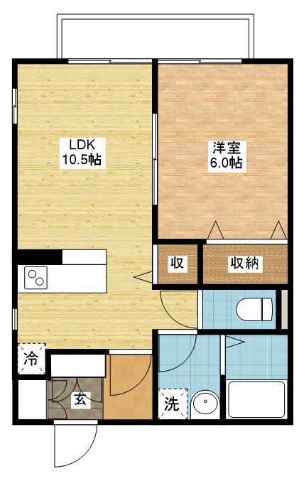 マリンサイド(1LDK/2階)の間取り写真
