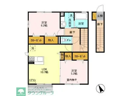 プレジオ(2LDK/2階)の間取り写真