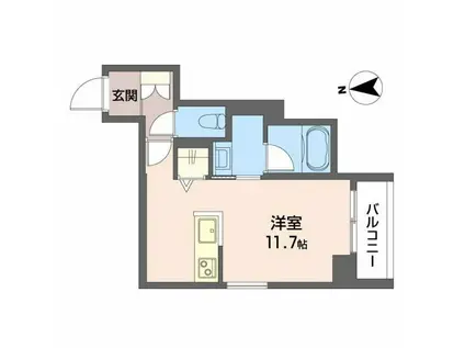 ヴィレッタ鉄砲町(ワンルーム/3階)の間取り写真