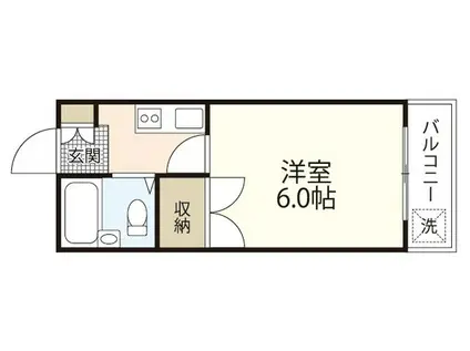 センチュリー21オバラ(1K/1階)の間取り写真