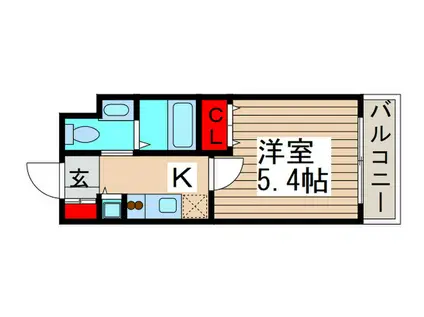 S-FORT西船橋(1K/2階)の間取り写真