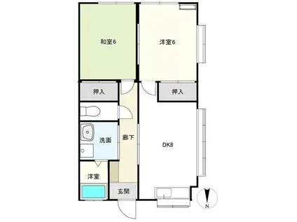 第二ハイツフジミ(2DK/1階)の間取り写真