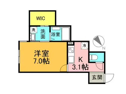 SHININGART(1K/1階)の間取り写真