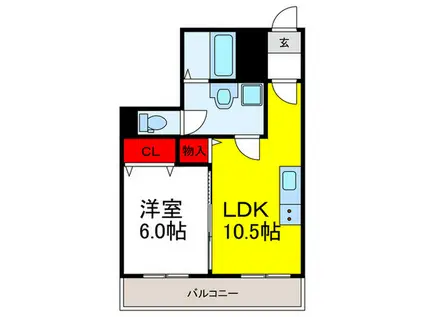 コーポ上原(1LDK/4階)の間取り写真