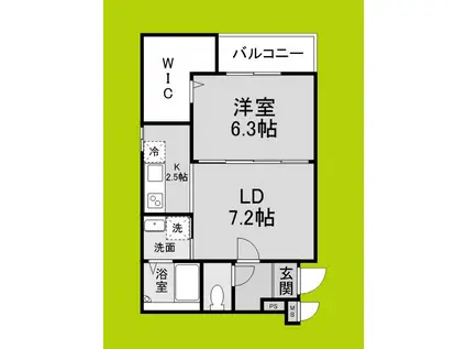 グランメゾンゆずり葉I番館(1LDK/2階)の間取り写真