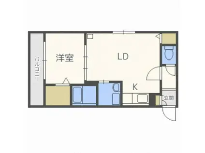 ルーチェ澄川(1LDK/1階)の間取り写真
