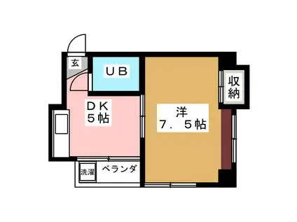 パールハイツ(1DK/2階)の間取り写真