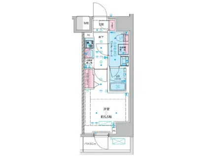 ジェノヴィア西川口III(1K/2階)の間取り写真