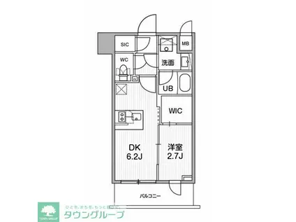 シーフォルム木場(1DK/3階)の間取り写真