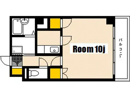 FUJIビル26(1K/8階)の間取り写真