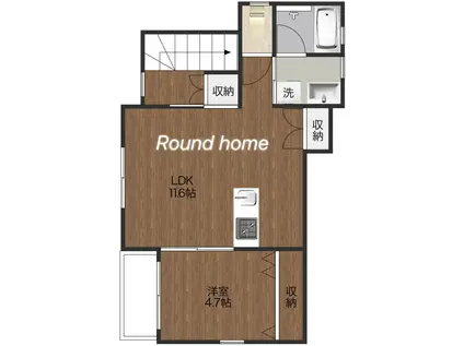 リラクシア二葉(1LDK/3階)の間取り写真