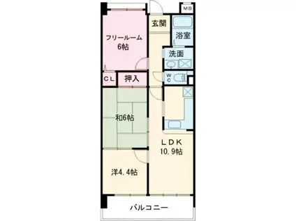 プレステージ加古川V(3LDK/2階)の間取り写真