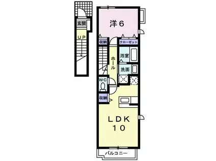 アルドーレII(1LDK/2階)の間取り写真