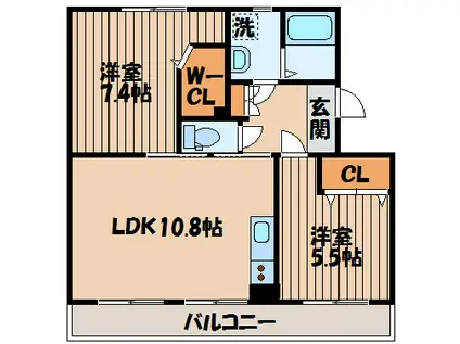 KS宮千代I(2LDK/4階)の間取り写真