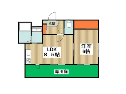 LUMINOUS MA COURT橋本(1LDK/1階)の間取り写真