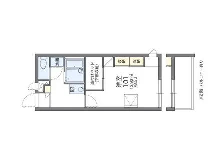 レオパレス島上(1K/2階)の間取り写真