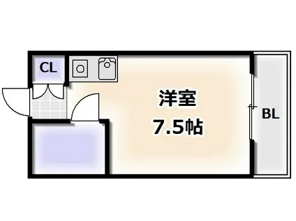 難波K.Iビル(ワンルーム/2階)の間取り写真