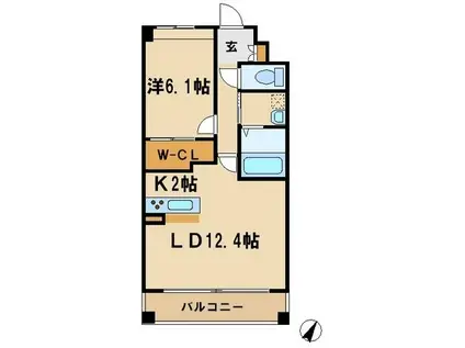 BEL MERISSAベルメリッサ(1LDK/1階)の間取り写真