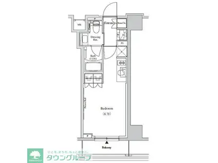ザ・パークハビオ蕨(ワンルーム/2階)の間取り写真