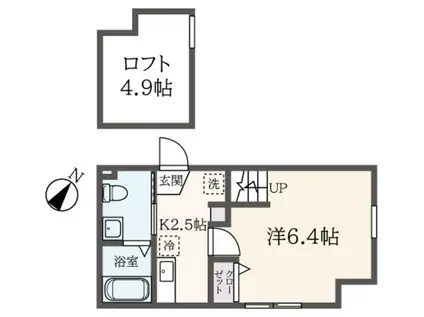 クローバーヒルズ追浜(1K/1階)の間取り写真