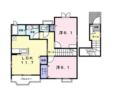マロニエハイツ I(2LDK/2階)の間取り写真