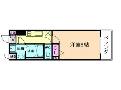 アドバンス西梅田IIIエミネンス(1K/8階)の間取り写真