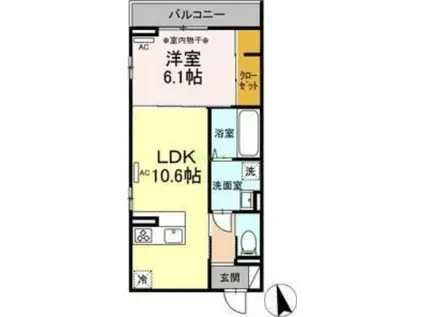 ブリックス北仙台(1LDK/2階)の間取り写真