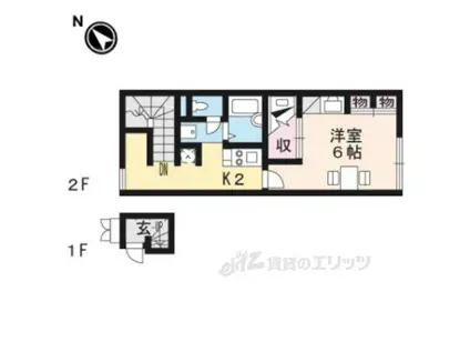 レオパレスメゾンアジュール(1K/2階)の間取り写真