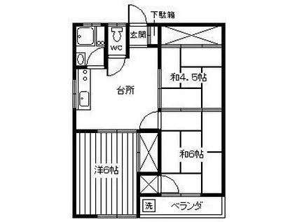BROOKLYN & CAPPUCCINO(3DK/1階)の間取り写真
