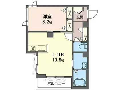 ラピス イースト(1LDK/2階)の間取り写真