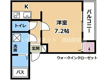 大津市松原町マンション(1K/3階)の間取り写真
