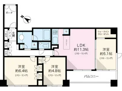 アトラスヒルズ文京白山(3LDK/14階)の間取り写真