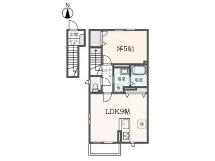 RUMBLE(1LDK/2階)の間取り写真