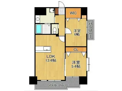 ルファール中井(2LDK/2階)の間取り写真