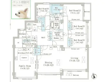 マリックス島津山(4LDK/2階)の間取り写真