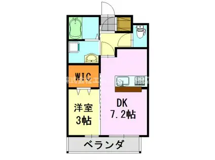 エヴァーラスティング千葉(1DK/3階)の間取り写真