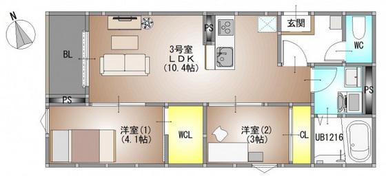 REGALEST 新福(2LDK/3階)の間取り写真