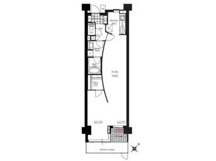 BRILLIA IST三軒茶屋アイビーテラス(ワンルーム/5階)の間取り写真