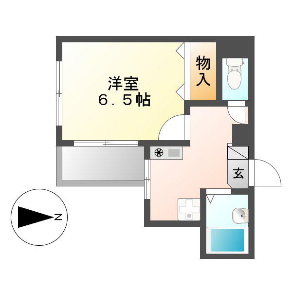 タウンハイツ天池(1K/3階)の間取り写真