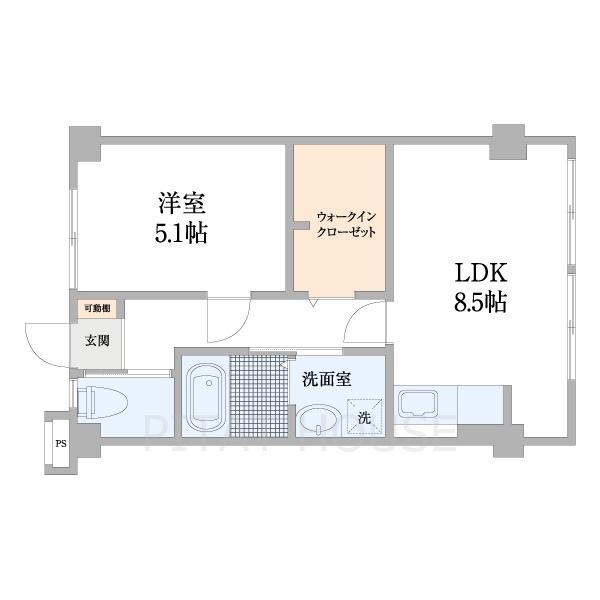 南川ビル(1LDK/3階)の間取り写真