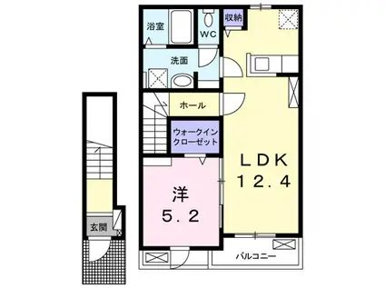 ユーフォリア(1LDK/2階)の間取り写真