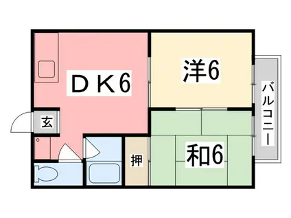 エステートピア白浜(2DK/2階)の間取り写真