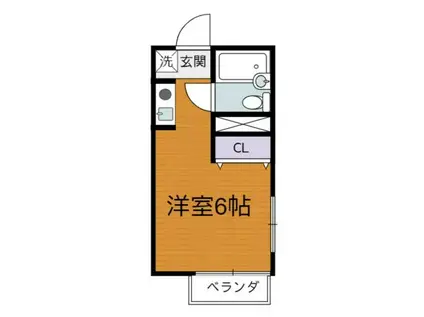 ハイムK(ワンルーム/2階)の間取り写真