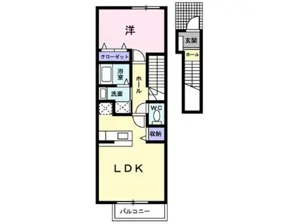 スティブル備後(1LDK/2階)の間取り写真