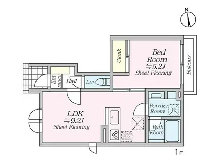 オルキデ蘆花公園(1LDK/1階)の間取り写真