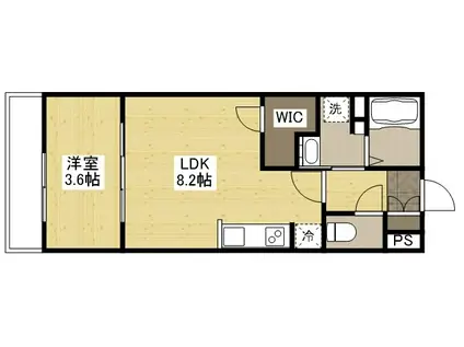 月光福山北零番館(1LDK/3階)の間取り写真