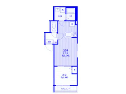 KOMOREBICOURT(1LDK/2階)の間取り写真