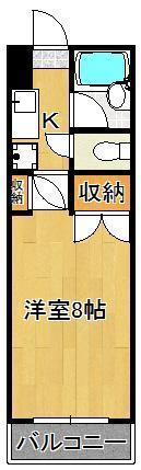 シティルーム境川(1K/5階)の間取り写真