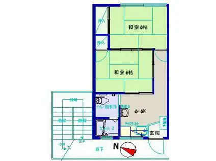 鈴木ビル(2DK/3階)の間取り写真