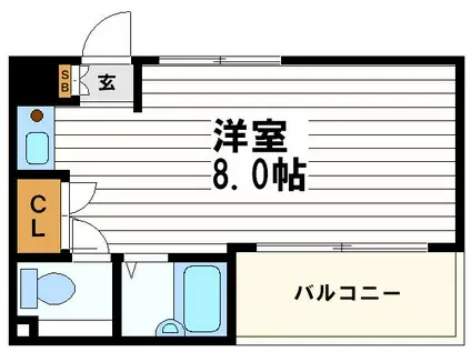 センエイ谷四(ワンルーム/2階)の間取り写真